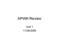 APWH Review PowerPoint PPT Presentation