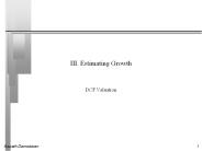 III. Estimating Growth