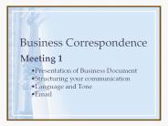 Business Correspondence