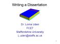 Writing a Dissertation PowerPoint PPT Presentation
