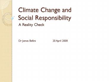 Climate Change and Social Responsibility