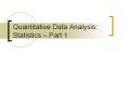 Quantitative Data Analysis: Statistics  PowerPoint PPT Presentation