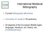 Current bibliography of articles