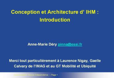 Conception et Architecture d