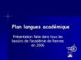 Plan langues acad PowerPoint PPT Presentation