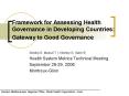 Framework for Assessing Health Governance in Developing Countries: Gateway to Good Governance PowerPoint PPT Presentation