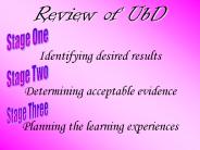 Review of UbD