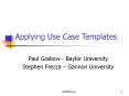 Applying Use Case Templates PowerPoint PPT Presentation
