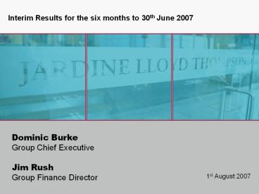 Dominic Burke Group Chief Executive