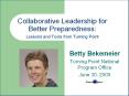 Collaborative Leadership for Better Preparedness:  Lessons and Tools from Turning Point PowerPoint PPT Presentation