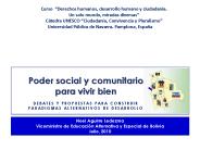 Poder social y comunitario para vivir bien