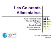 Les Colorants Alimentaires