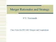 Merger Rationales and Strategy