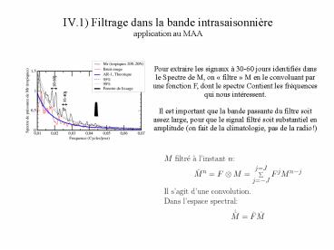 IV.1) Filtrage dans la bande intrasaisonni