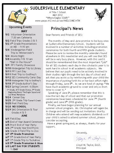 Dear Parents and Friends of SES: