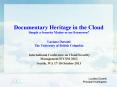 Documentary Heritage in the Cloud PowerPoint PPT Presentation