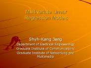 Multivariate Linear Regression Models