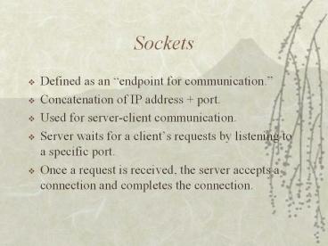 Sockets presentation | free to view