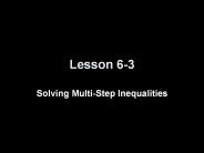 Solving Multi-Step Inequalities