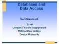 Databases and Data Access PowerPoint PPT Presentation
