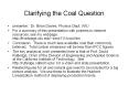 Clarifying the Coal Question PowerPoint PPT Presentation
