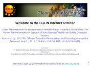 Welcome to the CLU-IN Internet Seminar
