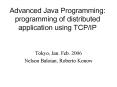 Advanced Java Programming: programming of distributed application using TCP/IP PowerPoint PPT Presentation