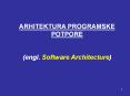 ARHITEKTURA PROGRAMSKE POTPORE PowerPoint PPT Presentation