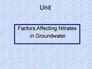 Factors Affecting Nitrates