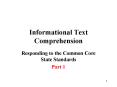 Informational Text Comprehension PowerPoint PPT Presentation