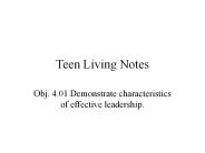 Teen Living Notes
