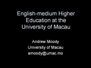 English-medium Higher Education at the University of Macau