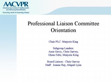 Professional Liaison Committee