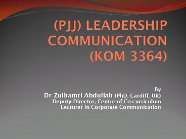 (PJJ) LEADERSHIP COMMUNICATION (KOM 3364)