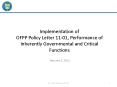 Implementation of OFPP Policy Letter 11-01, Performance of Inherently Governmental and Critical Functions PowerPoint PPT Presentation