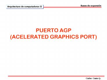 PUERTO AGP (ACELERATED GRAPHICS PORT)