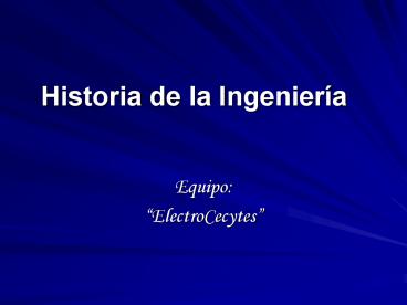 Historia de la Ingenier