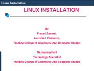 LINUX INSTALLATION