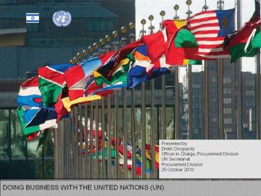 DOING BUSINESS WITH THE UNITED NATIONS (UN)