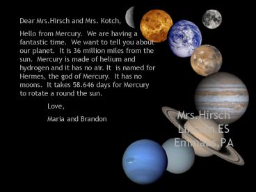 Mrs.Hirsch Lincoln ES Emmaus,PA