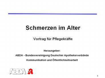 Schmerzen im Alter Vortrag f