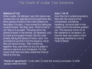 The Death of Judas: Two Versions