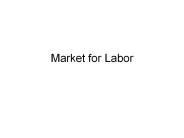 Market for Labor