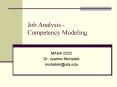 Job Analysis - Competency Modeling PowerPoint PPT Presentation