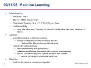 03/11/98 Machine Learning