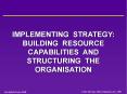 IMPLEMENTING STRATEGY: BUILDING RESOURCE CAPABILITIES AND STRUCTURING THE ORGANISATION PowerPoint PPT Presentation