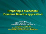 Preparing a successful Erasmus Mundus application