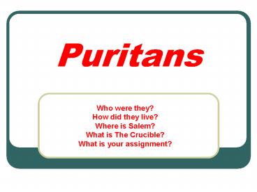 Puritans