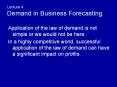 Lecture 4 Demand in Business Forecasting PowerPoint PPT Presentation