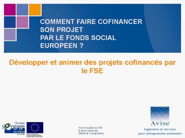COMMENT FAIRE COFINANCER SON PROJET